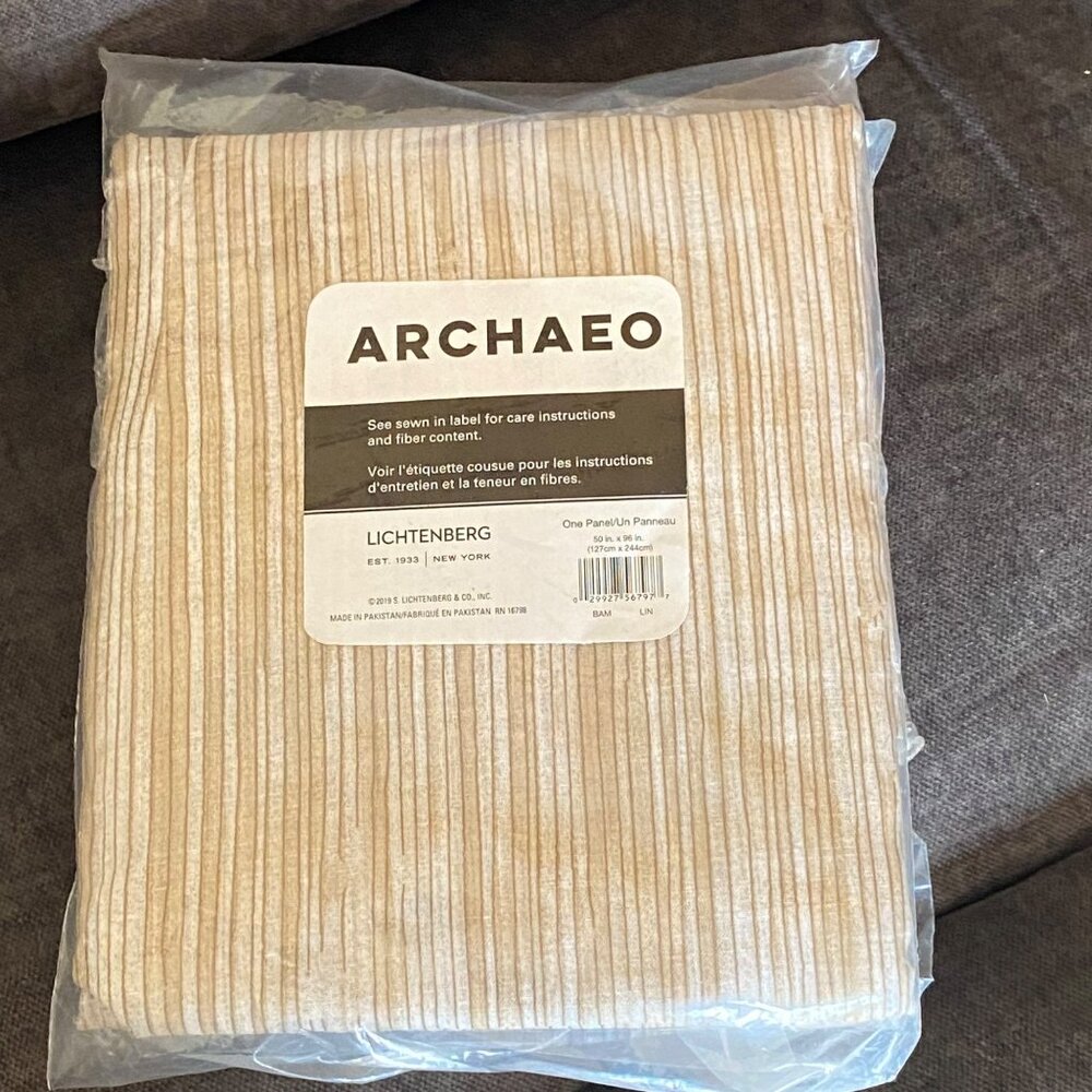 Archaeo Lichtenberg 50" X‎ 96" Light Brown Vertical Stripes Curtain Panels (2)